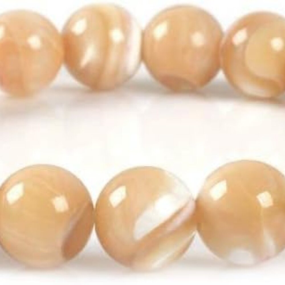 8mm Round Beads Stretch Bracelet 7 Inch Unisex